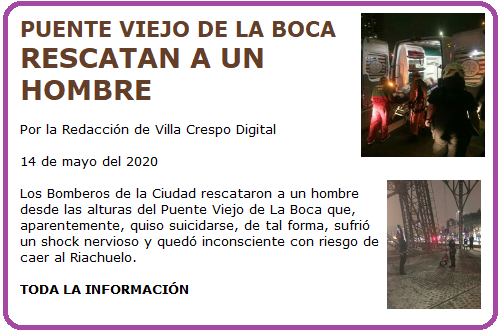 RESCATAN A UN HOMBRE PUENTE VIEJO LA BOCA